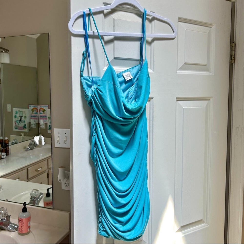 Selfie Leslie Aqua Spaghetti Strap Dress